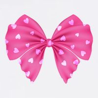 Cute Valentine Heart Print Ribbon Bow Garment-Dyed Sweatshirt