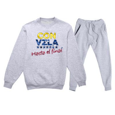 Con Venezuela Hasta El Final Maria Corina Machado Edmundo Premium Crewneck Sweatsuit Set