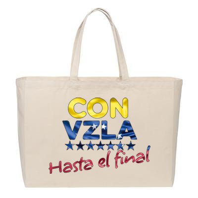 Con Venezuela Hasta El Final Maria Corina Machado Edmundo Cotton Canvas Jumbo Tote