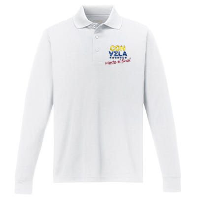 Con Venezuela Hasta El Final Maria Corina Machado Edmundo Performance Long Sleeve Polo