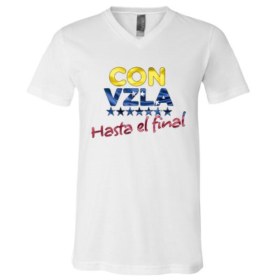 Con Venezuela Hasta El Final Maria Corina Machado Edmundo V-Neck T-Shirt