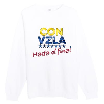 Con Venezuela Hasta El Final Maria Corina Machado Edmundo Premium Crewneck Sweatshirt