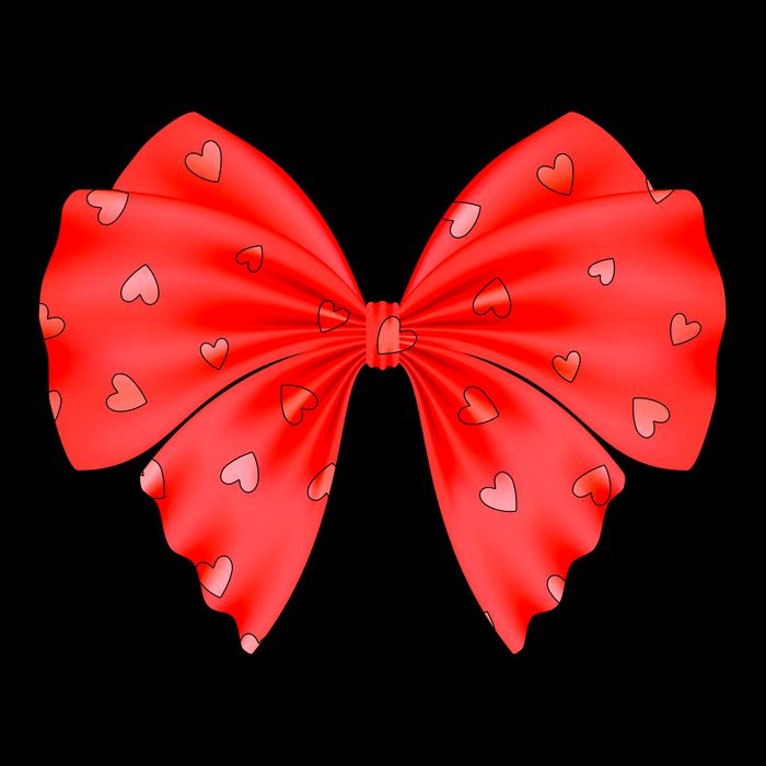 Cute Valentine Heart Print Red Ribbon Bow Flexfit Unipanel Trucker Cap