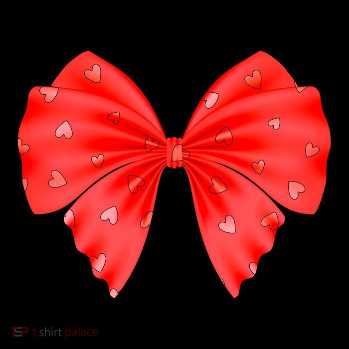 Cute Valentine Heart Print Red Ribbon Bow Sustainable Beanie