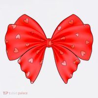 Cute Valentine Heart Print Red Ribbon Bow Poster