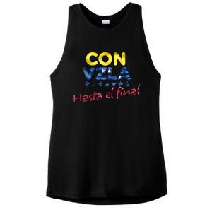 Con Venezuela Hasta El Final Maria Corina Machado Edmundo Ladies PosiCharge Tri-Blend Wicking Tank