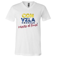 Con Venezuela Hasta El Final Maria Corina Machado Edmundo V-Neck T-Shirt