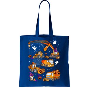 Construction Vehicle Halloween Crane Truck Pumpkin Gift Tote Bag