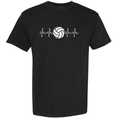 Cool Volleyball Heartbeat Design Volleyball Coach Garment-Dyed Heavyweight T-Shirt