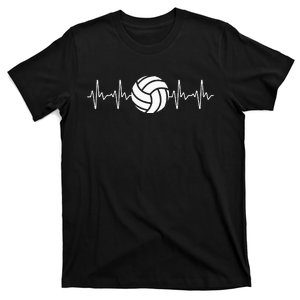 Cool Volleyball Heartbeat Design Volleyball Coach T-Shirt