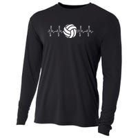 Cool Volleyball Heartbeat Design Volleyball Coach Cooling Performance Long Sleeve Crew