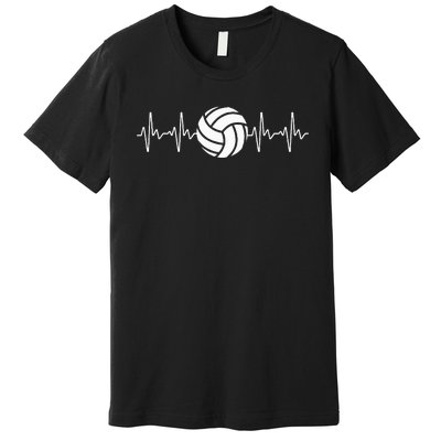 Cool Volleyball Heartbeat Design Volleyball Coach Premium T-Shirt