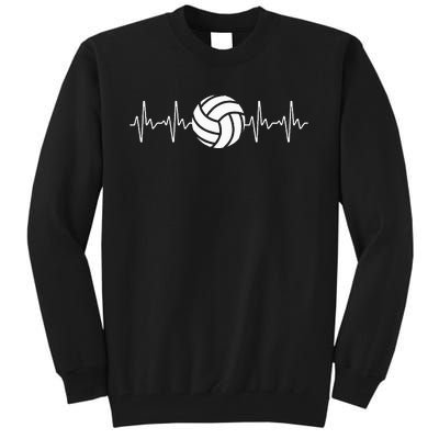 Cool Volleyball Heartbeat Design Volleyball Coach Tall Sweatshirt