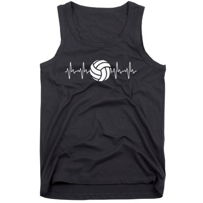 Cool Volleyball Heartbeat Design Volleyball Coach Tank Top