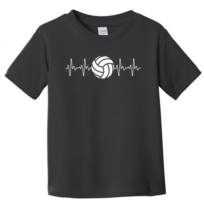 Cool Volleyball Heartbeat Design Volleyball Coach Toddler T-Shirt