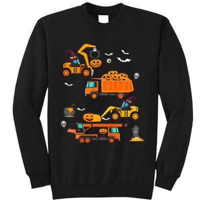 Construction Vehicle Halloween Crane Truck Pumpkin Sweatshirt