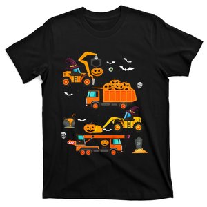 Construction Vehicle Halloween Crane Truck Pumpkin T-Shirt