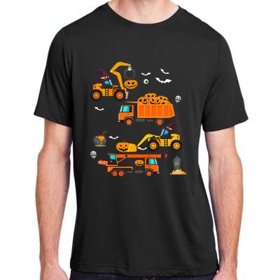 Construction Vehicle Halloween Crane Truck Pumpkin Adult ChromaSoft Performance T-Shirt