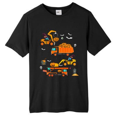 Construction Vehicle Halloween Crane Truck Pumpkin Tall Fusion ChromaSoft Performance T-Shirt