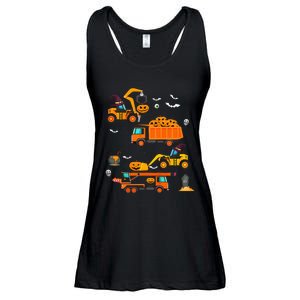 Construction Vehicle Halloween Crane Truck Pumpkin Ladies Essential Flowy Tank