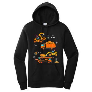 Construction Vehicle Halloween Crane Truck Pumpkin Women's Pullover Hoodie