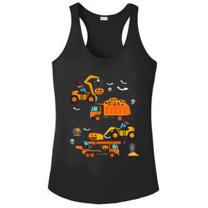 Construction Vehicle Halloween Crane Truck Pumpkin Ladies PosiCharge Competitor Racerback Tank