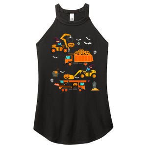 Construction Vehicle Halloween Crane Truck Pumpkin Women's Perfect Tri Rocker Tank