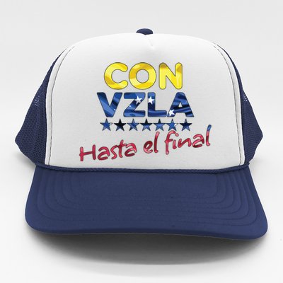 Con Venezuela Hasta El Final Maria Corina Machado Edmundo Trucker Hat