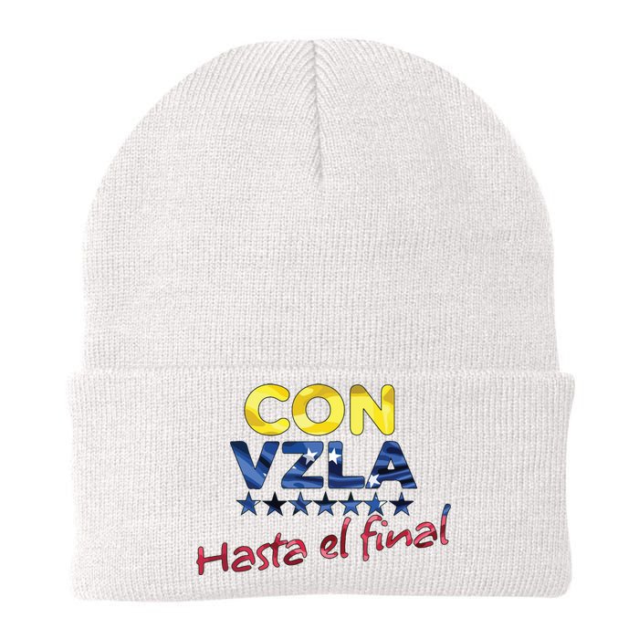 Con Venezuela Hasta El Final Maria Corina Machado Edmundo Knit Cap Winter Beanie