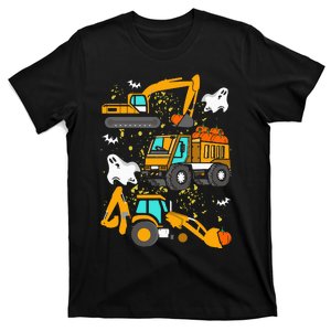 Construction Vehicle Halloween Crane Truck Pumpkin T-Shirt