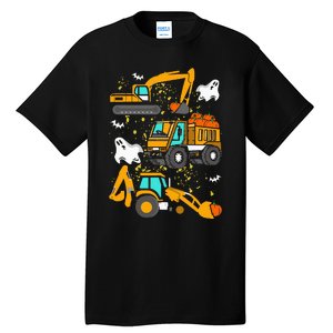 Construction Vehicle Halloween Crane Truck Pumpkin Tall T-Shirt