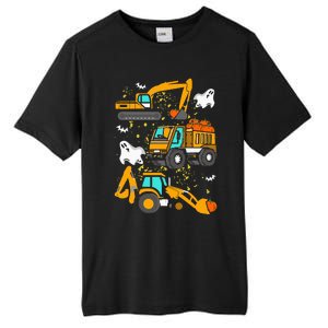 Construction Vehicle Halloween Crane Truck Pumpkin Tall Fusion ChromaSoft Performance T-Shirt