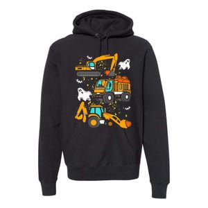 Construction Vehicle Halloween Crane Truck Pumpkin Premium Hoodie