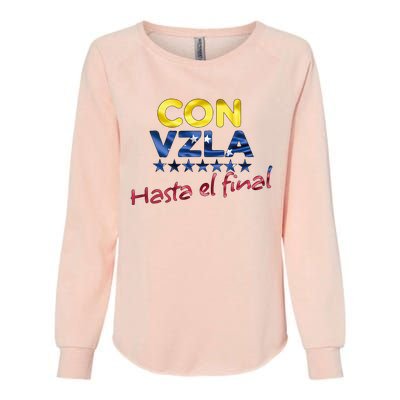 Con Venezuela Hasta El Final Maria Corina Machado Edmundo Womens California Wash Sweatshirt