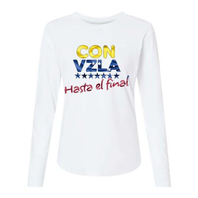 Con Venezuela Hasta El Final Maria Corina Machado Edmundo Womens Cotton Relaxed Long Sleeve T-Shirt