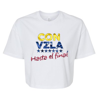 Con Venezuela Hasta El Final Maria Corina Machado Edmundo Bella+Canvas Jersey Crop Tee