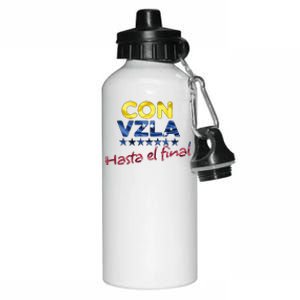 Con Venezuela Hasta El Final Maria Corina Machado Edmundo Aluminum Water Bottle