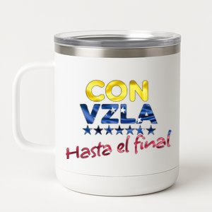 Con Venezuela Hasta El Final Maria Corina Machado Edmundo 12 oz Stainless Steel Tumbler Cup