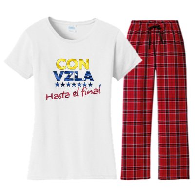 Con Venezuela Hasta El Final Maria Corina Machado Edmundo Women's Flannel Pajama Set