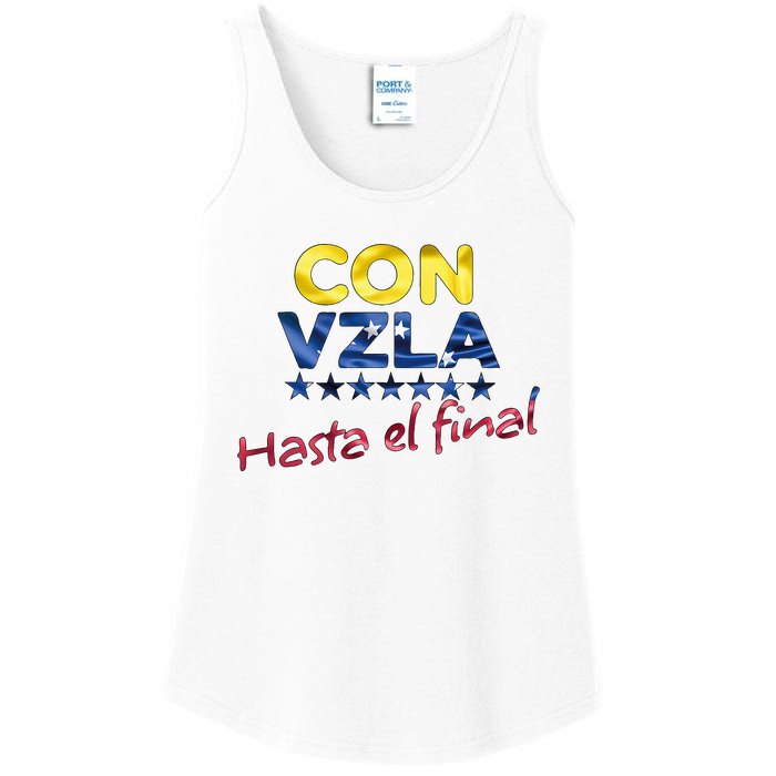 Con Venezuela Hasta El Final Maria Corina Machado Edmundo Ladies Essential Tank