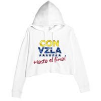 Con Venezuela Hasta El Final Maria Corina Machado Edmundo Crop Fleece Hoodie