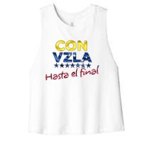 Con Venezuela Hasta El Final Maria Corina Machado Edmundo Women's Racerback Cropped Tank