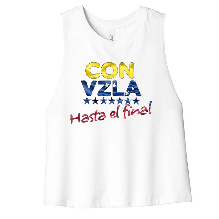 Con Venezuela Hasta El Final Maria Corina Machado Edmundo Women's Racerback Cropped Tank