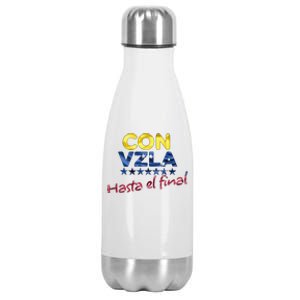 Con Venezuela Hasta El Final Maria Corina Machado Edmundo Stainless Steel Insulated Water Bottle