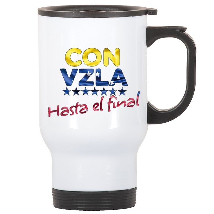 Con Venezuela Hasta El Final Maria Corina Machado Edmundo Stainless Steel Travel Mug