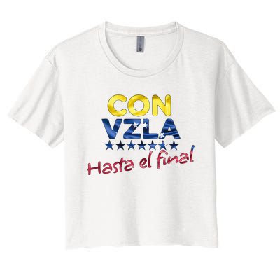 Con Venezuela Hasta El Final Maria Corina Machado Edmundo Women's Crop Top Tee