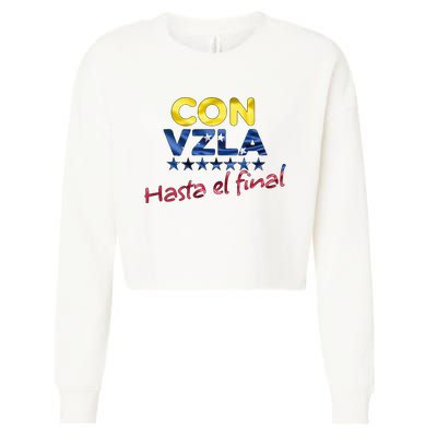 Con Venezuela Hasta El Final Maria Corina Machado Edmundo Cropped Pullover Crew