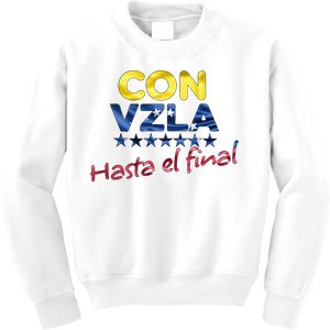 Con Venezuela Hasta El Final Maria Corina Machado Edmundo Kids Sweatshirt