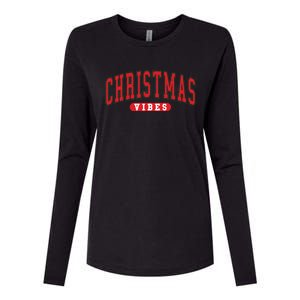 Christmas Vibes Holiday Xmas Winter Season Merry Christmas Gift Womens Cotton Relaxed Long Sleeve T-Shirt