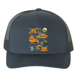 Construction Vehicle Halloween Crane Truck Pumpkin Boys Yupoong Adult 5-Panel Trucker Hat